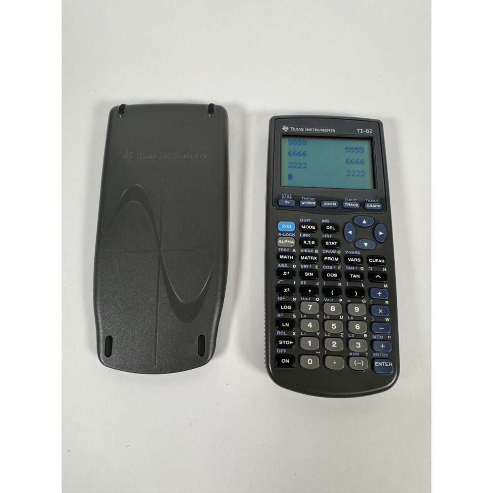 Texas Instruments TI-82 Graphing Calculator Gray with Cover Vintage TI82
